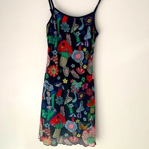 Psychedelic Mushroom Shroom Rave Black Dress Fitted Bodycon Aesthetic